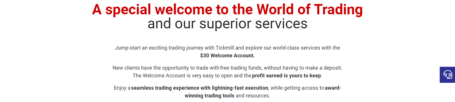 Tickmill $30 welcome bonus Tickmill $30 welcome bonus